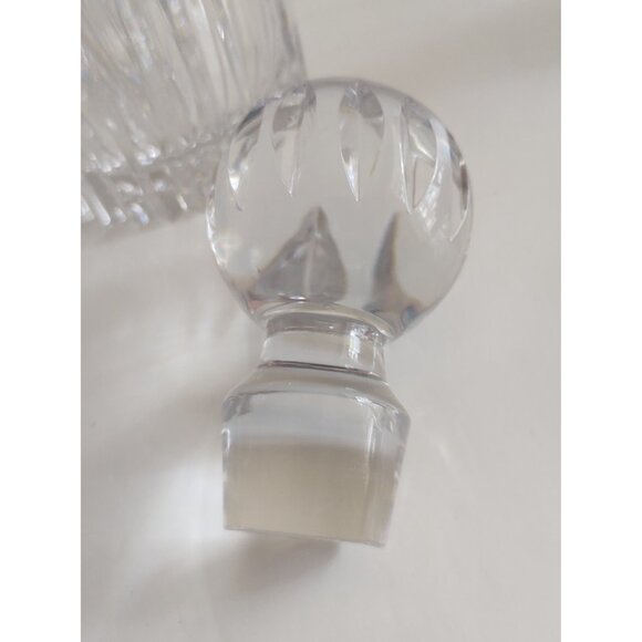 Vintage Hand Blown & Cut Crystal Decanter Artist Signed 12" Large stopper - Picture 7 of 16